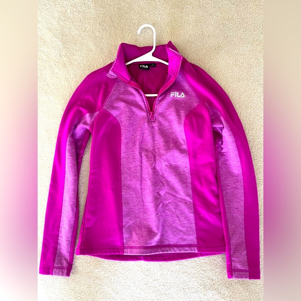 Fila Sport Purple Colorblock Long Sleeves Zip Top Sweatshirt